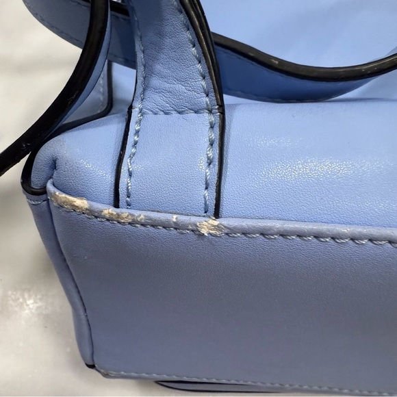 KC JAGGER Women’s Periwinkle Blue Leather Backpack, Front Zip Pocket Tassel main image 13